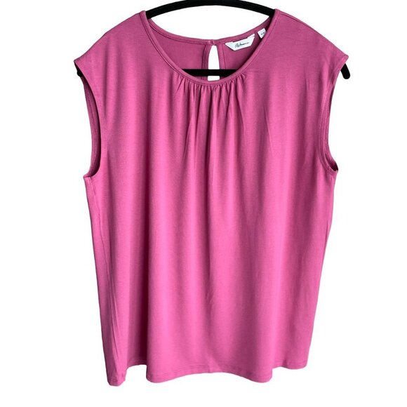 REITMANS Women's Dusty Rose Tank Top Crew Neck Sleeveless Ruched Collar Medium - Picture 1 of 10